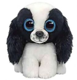 PELUCHE TY  BEANIE BOOS - SISSY LE CHIEN ÉPAGNEUL NOIR ET BLANC PETIT 6